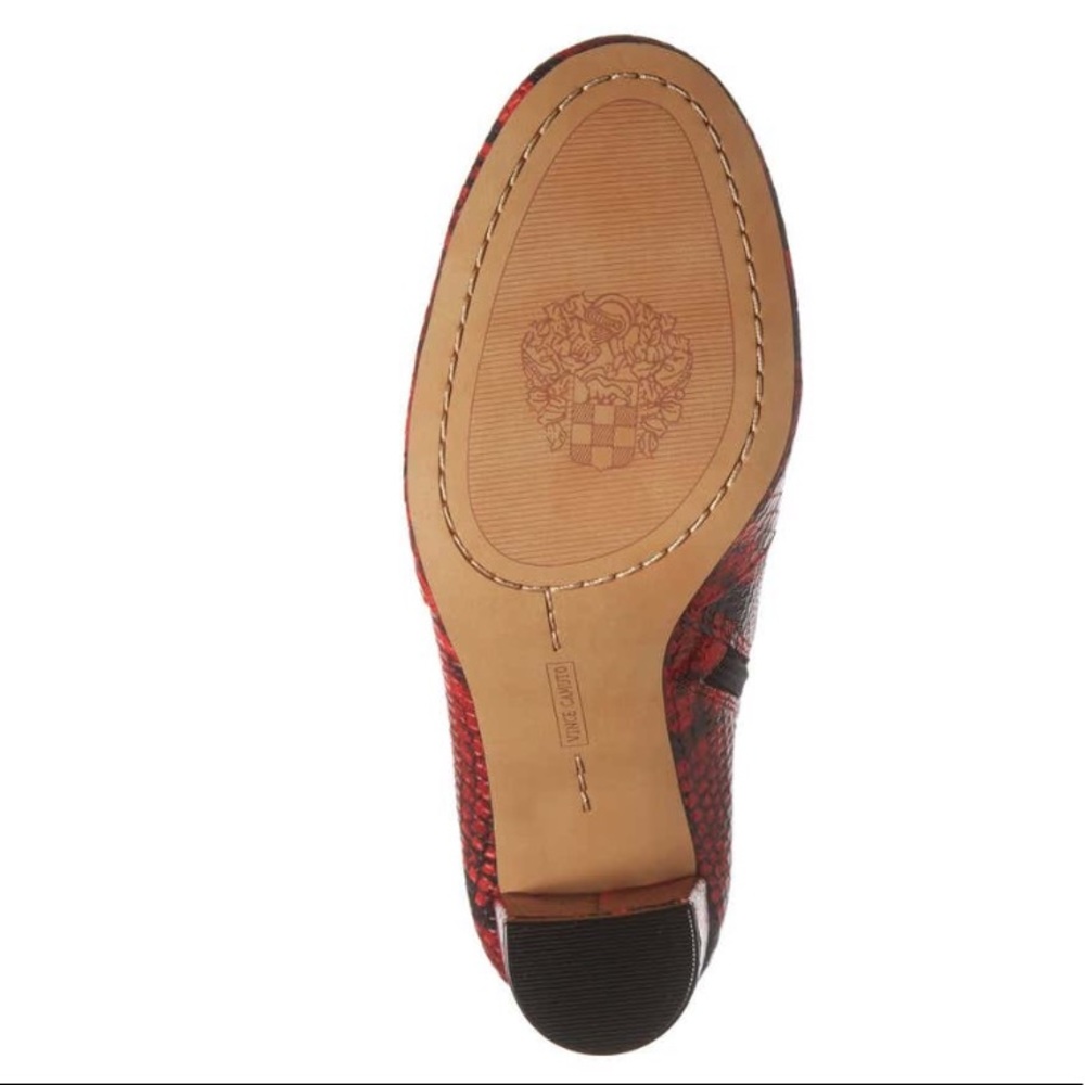 ❤️LAST 7.5 NEW Vince Camuto Red Snake Print Leather Bootie - Picture 5 of 13